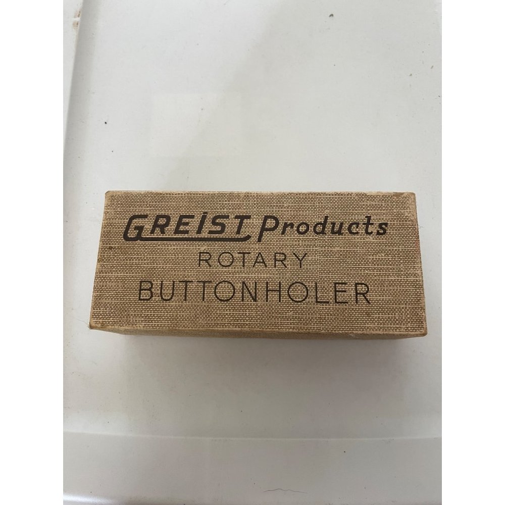 GREIST Vintage Rotary Buttonholer Sewing Machine Attachment in Original Box 1956